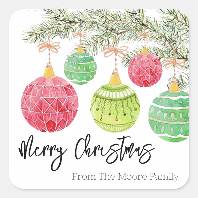 Christmas Tree Branch Gift Stickers (Front)
