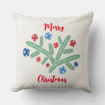 Christmas tree branch with snowflake decorations