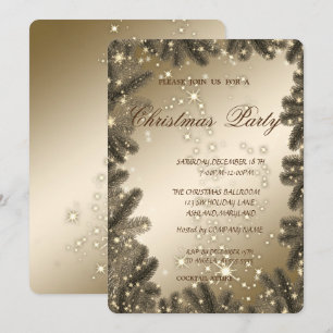 Christmas Tree Branches,Corporate Christmas Party Invitation