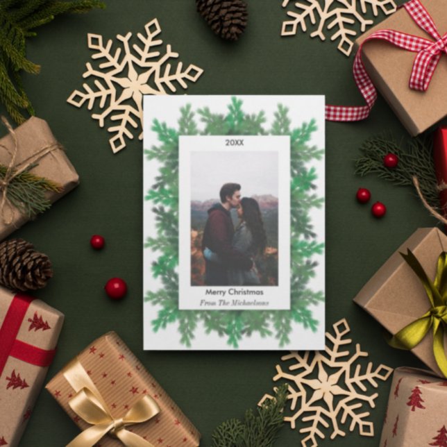 Christmas Tree Branches Photo Holiday Card (Creator Uploaded)