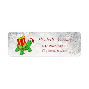 Christmas Tree Branches,Turtles,Santa Hat,Present