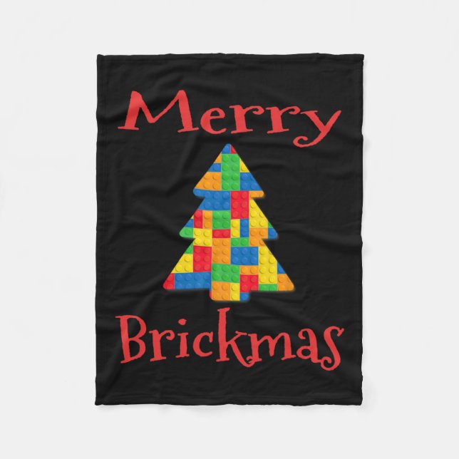 Christmas Tree Brick Master Builder Brick Set Bloc Fleece Blanket (Front)
