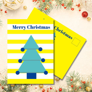 Christmas Tree Bright Colourful Greeting Postcard