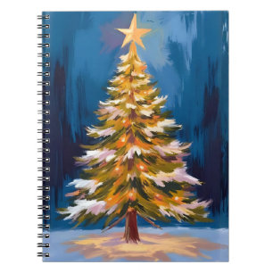 Christmas Tree Bright Star Watercolor Notebook