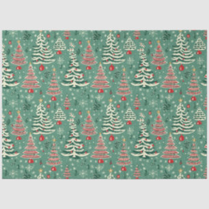  Christmas Tree Broadcloth: Red & Green Christmas Tissue Paper