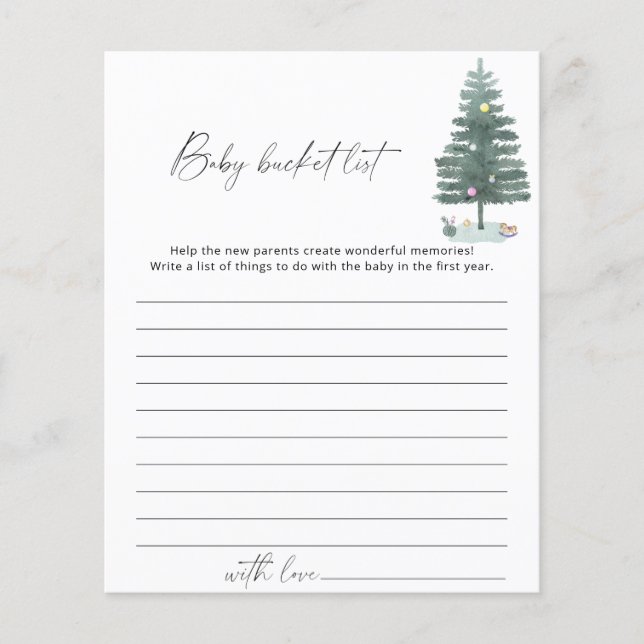 Christmas tree bucket list game (Front)