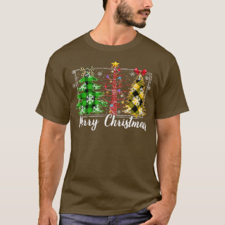 Christmas Tree Buffalo Plaid Red Green Xmas Light  T-Shirt