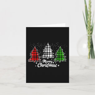 Christmas Tree Buffalo Plaid Red White Green Xmas  Card