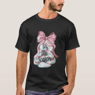 Christmas Tree Cake Coquette Bow Pink Xmas Pyjamas T-Shirt