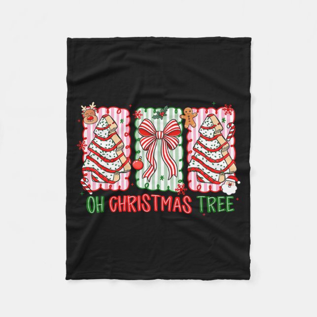 Christmas Tree Cake Funny Quote Oh Christmas Tree  Fleece Blanket (Front)