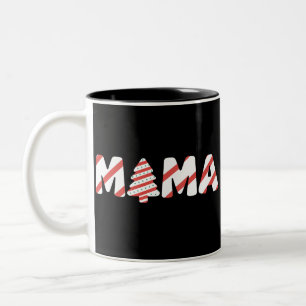 Christmas Tree Cake Matching Family Party Mama Two-Tone Coffee Mug