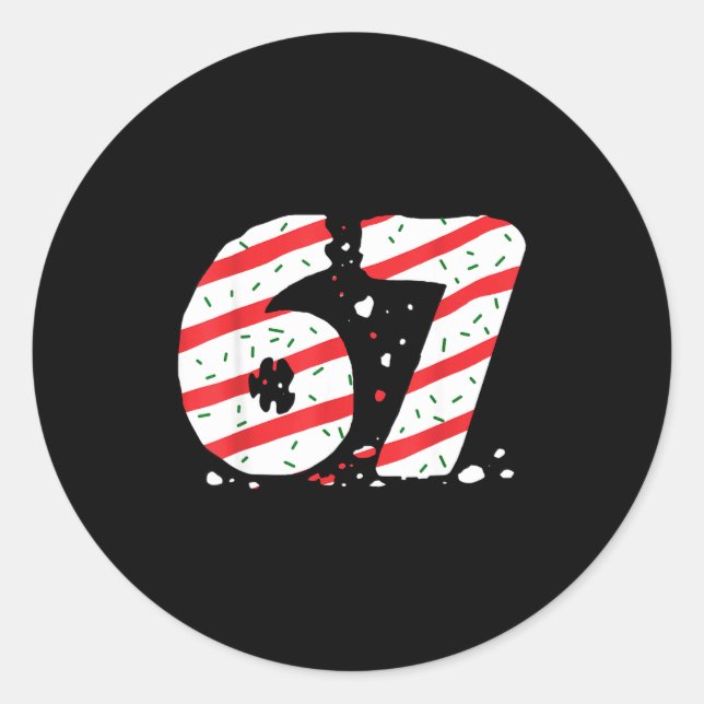 Christmas Tree Cakes 67 Meme Gen Alpha Slang Kids  Classic Round Sticker (Front)
