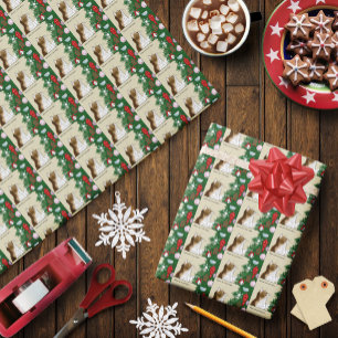 Christmas Tree Calico Cat Ornaments Funny Wrapping Paper