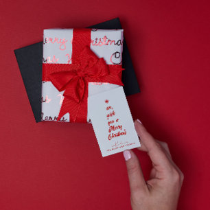 Christmas Tree Calligraphy Family Name Card