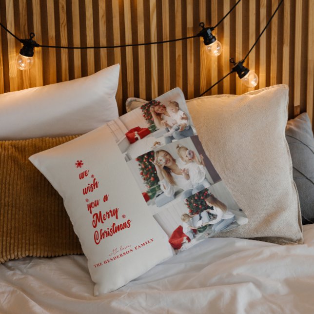 Christmas Tree Calligraphy | Family Photos Cushion (Creator Uploaded)