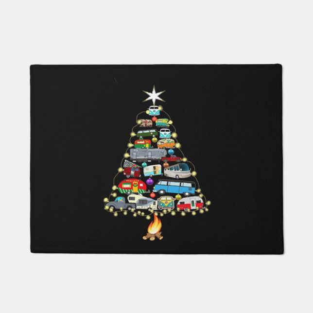 Christmas Tree Camper Vehicles Camping RVing Doormat (Front)
