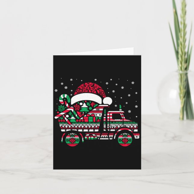 Christmas Tree Candy Dump Truck Christmas Boys Men Card (Front)