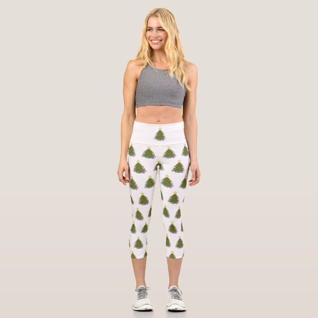 Christmas tree capri leggings (Front)