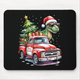 Christmas Tree Car Truck Dinosaur Trex Christmas B Mouse Pad