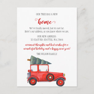 Christmas Tree Car We've Moved Holiday Moving Postcard
