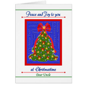 Christmas Tree card for Uncle Peace and Joy