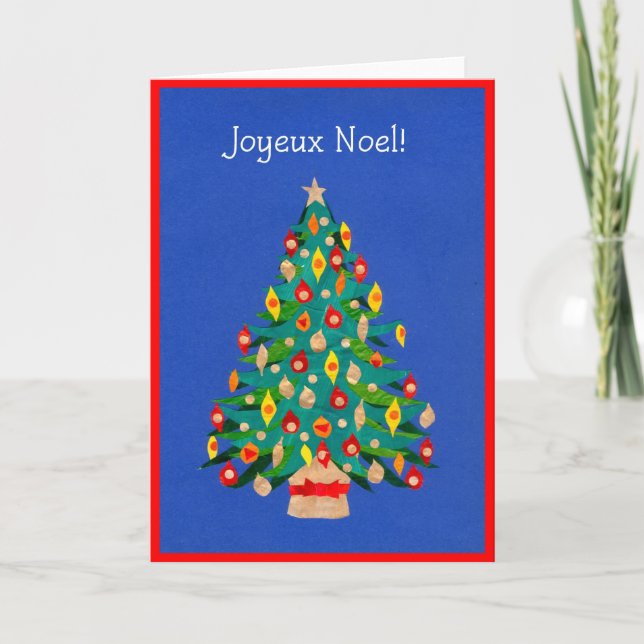 Christmas Tree Card, French Holiday Card (Front)