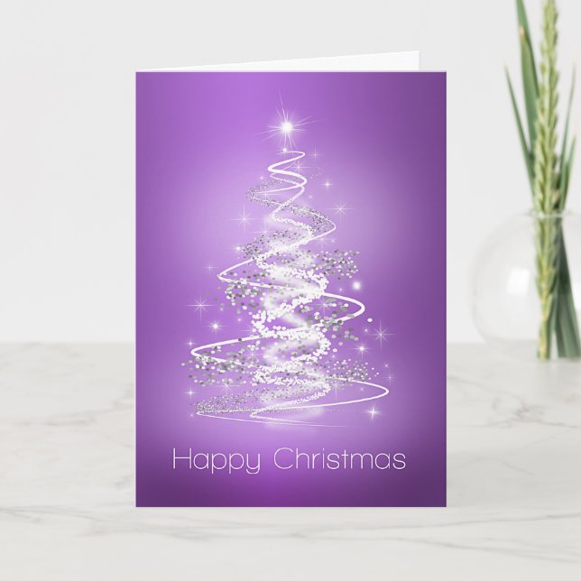 Christmas Tree Card Purple (Front)