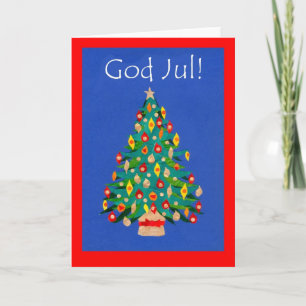 Christmas Tree Card with Swedish Greeting