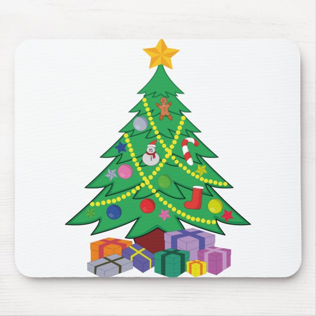 Christmas Tree cartoon ideas design Mouse Pad (Front)