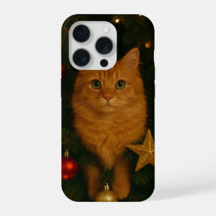 Christmas Tree Cat iPhone 15 Pro Case