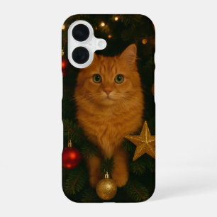 Christmas Tree Cat iPhone 16 Case