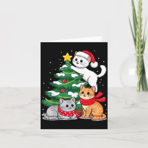 Christmas Tree Cats Xmas Card