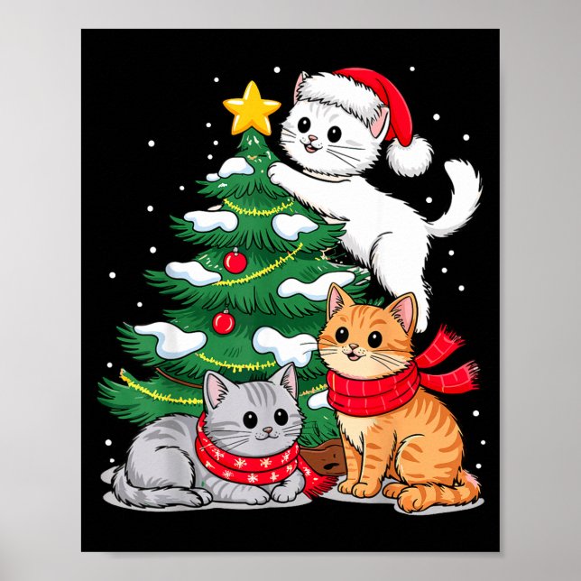Christmas Tree Cats Xmas  Poster (Front)