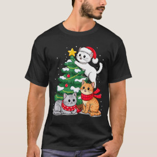 Christmas Tree Cats Xmas T-Shirt