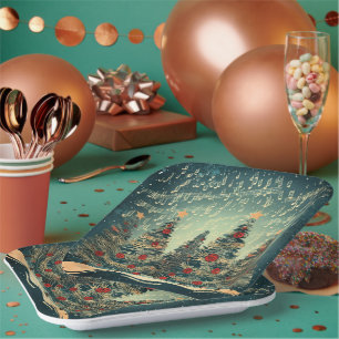 Christmas Tree Celebration Paper Plate