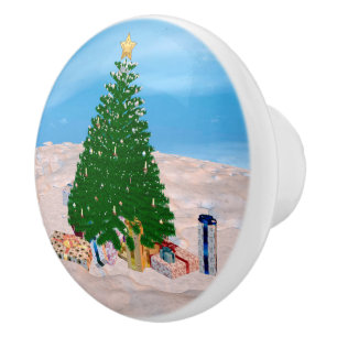 Christmas Tree Ceramic Knob