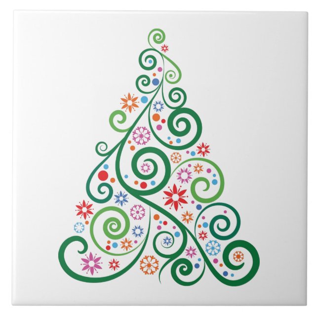 Christmas Tree Ceramic Tile (Front)