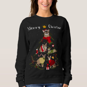 Christmas Tree Chausie Cat Lover Xmas Cat Owner Sweatshirt