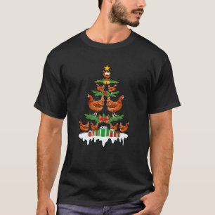 Christmas Tree Chicken Owner Xmas Party Chicken Lo T-Shirt