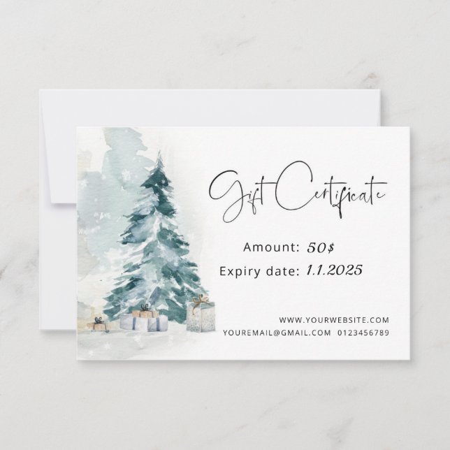 Christmas tree Christmas gift Certificate (Front)
