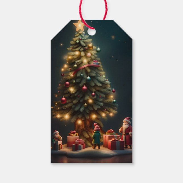 Christmas Tree Christmas Holiday Gift Tag (Front)