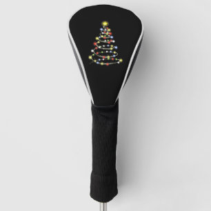 christmas tree christmas light golf head cover