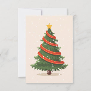 Christmas Tree, Christmas, Minimalist Thank You Card