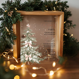 "Christmas Tree Christmas Party   Festive Holiday  Acrylic Invitations