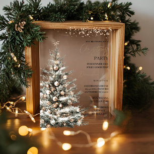 "Christmas Tree Christmas Party Festive Holiday Acrylic Invitations