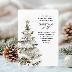 "Christmas Tree Christmas Party   Festive Holiday Invitation