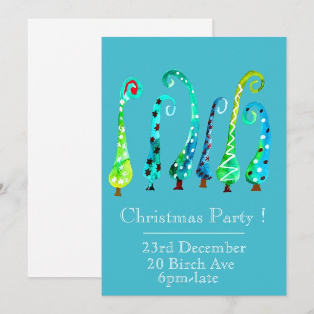 Christmas tree Christmas party invitation (Front/Back)