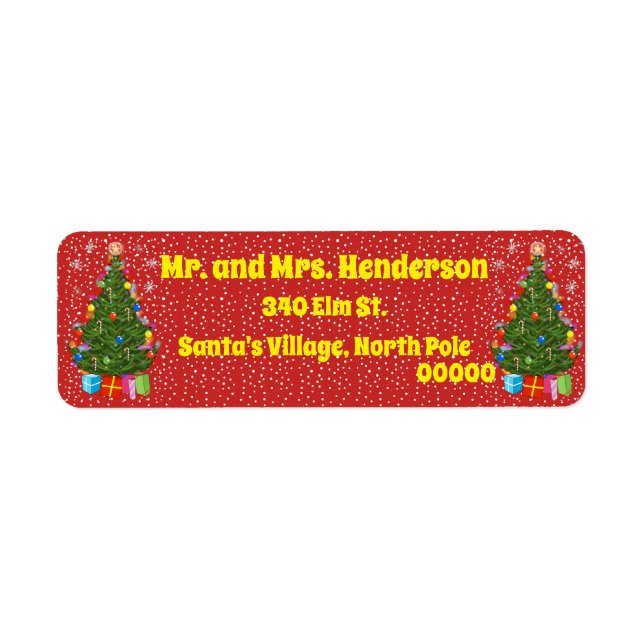 Christmas Tree Christmas Return Address Labels (Front)