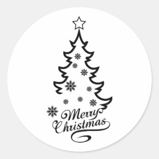 Christmas Tree Classic Round Sticker