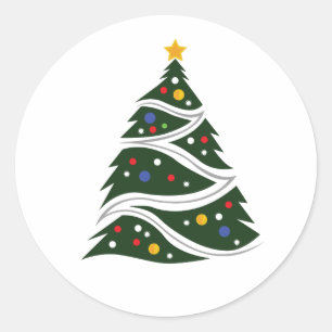 Christmas Tree   Classic Round Sticker